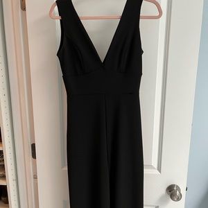 Lulus black v-neck, long/wide leg jumpsuit